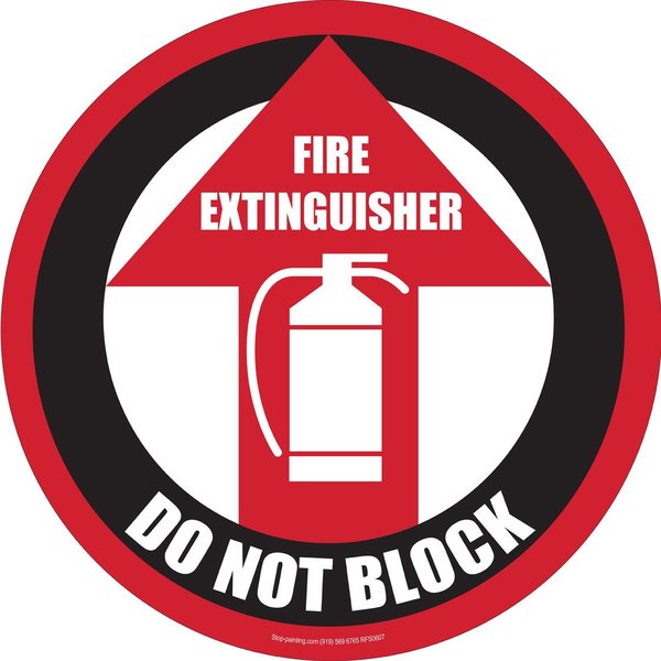Superior Mark Floor Sign, Rubber, Fire Extinguisher, 17.5in RFS0607